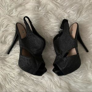 Black glitter shoes.